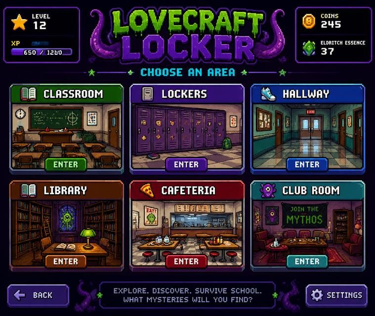 Lovecraft Locker 校园地图 实机截图 2